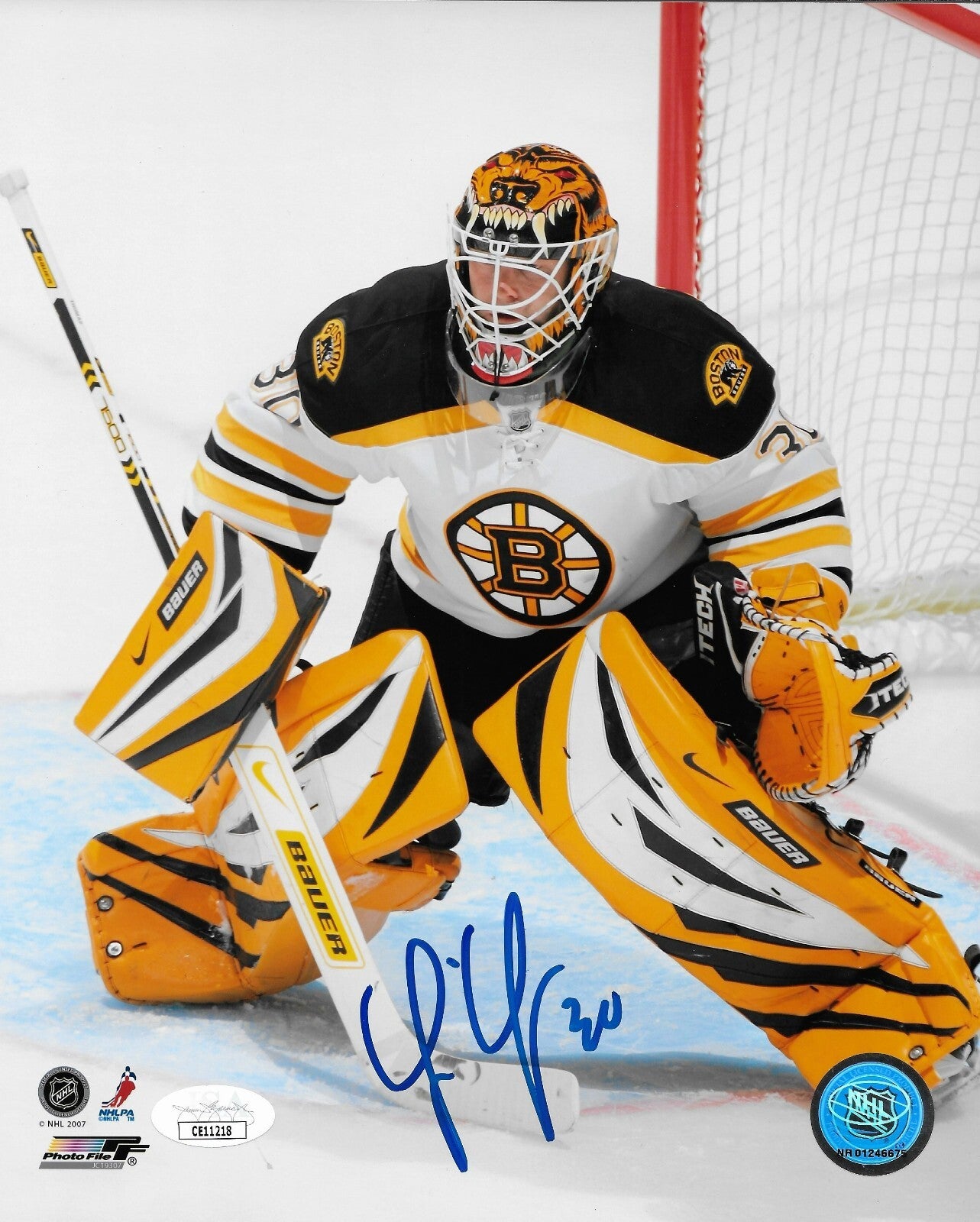 Signed Tim Thomas Boston Bruins 8x10 Photo #2 with JSA Authentication