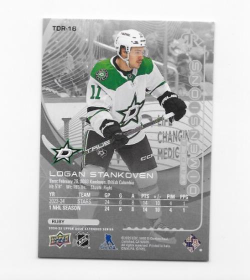 Logan Stankoven 2024-25 Upper Deck Extended Triple Dimensions Reflections /500