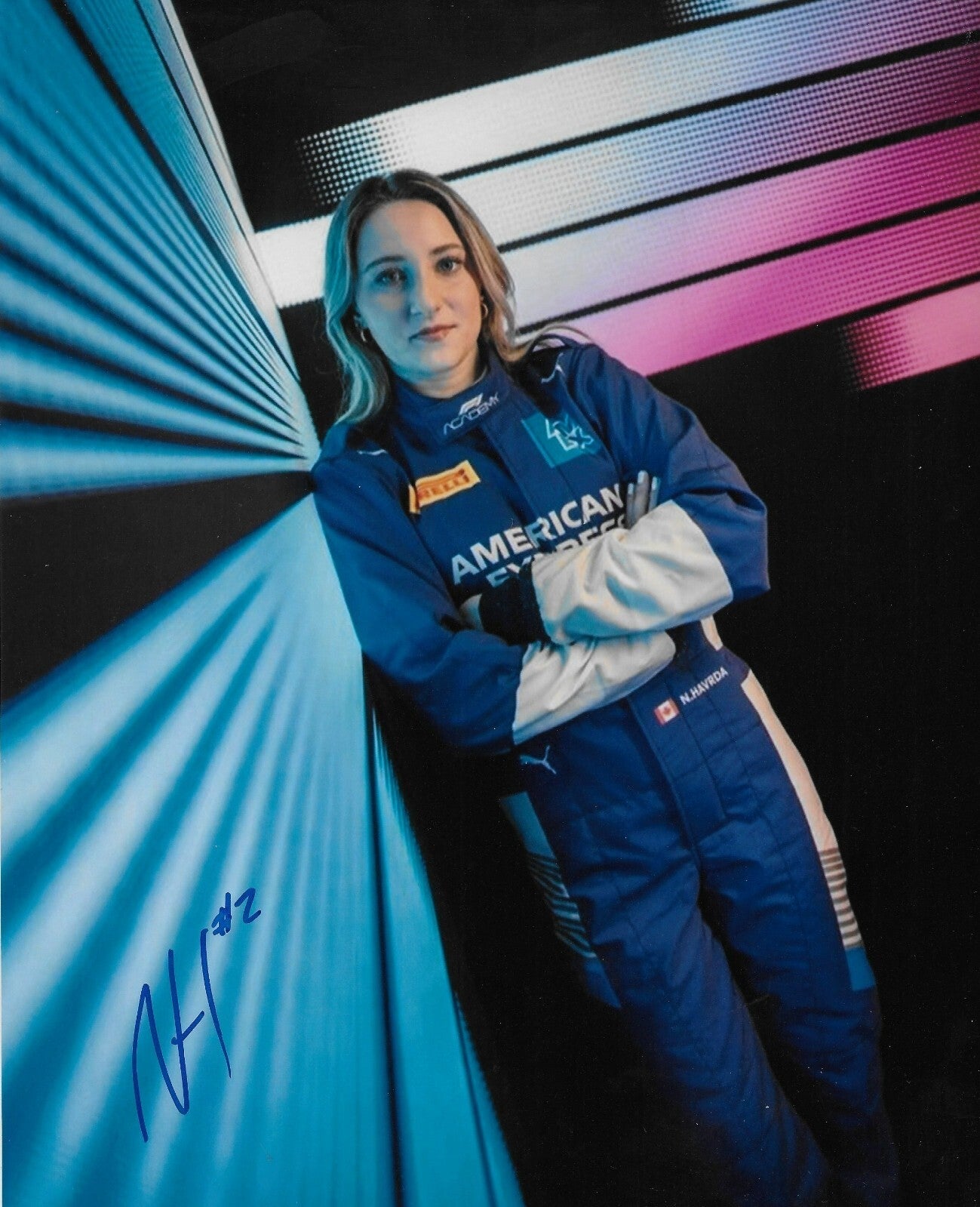 Signed Nicole Havrda Formula 1 Academy Racing 8x10 Photo #5 Original