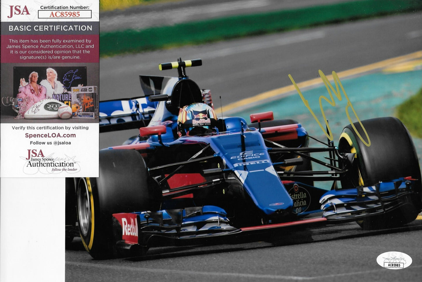 Signed Carlos Sainz Formula 1 Red Bull 8x10 Photo #3 Original JSA Authentication