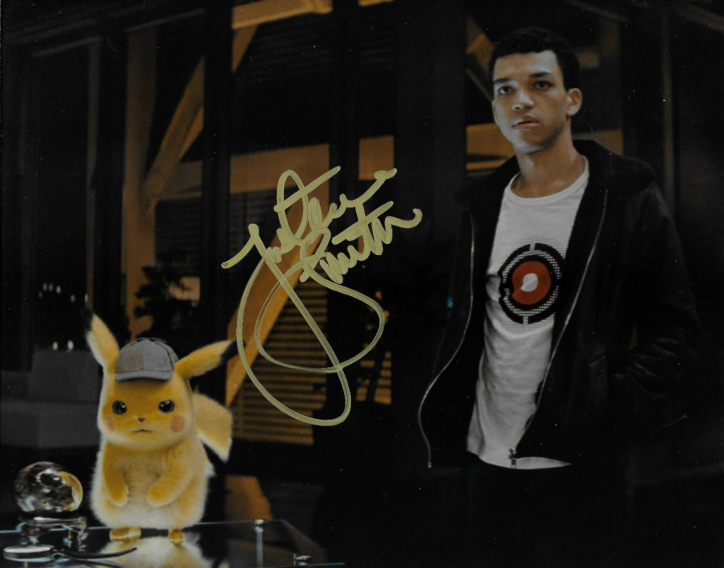 Signed Justice Smith Pokémon Detective Pikachu Jurassic World 8x10 Photo #2