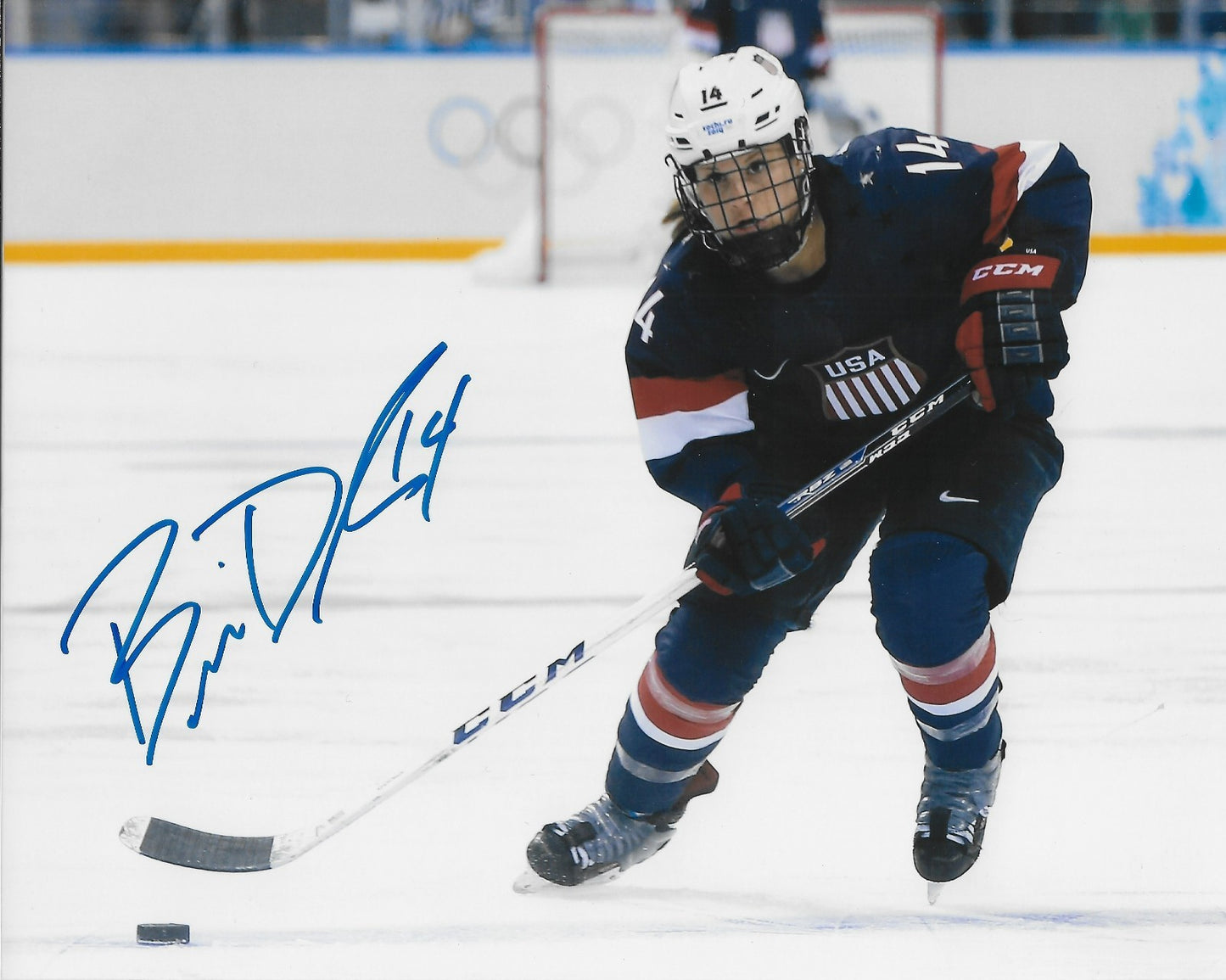 Signed Brianna Decker Team USA 2014 Vancouver Olympics Womens Hockey 8x10 Photo