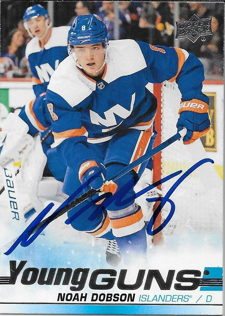 Signed Noah Dobson Young Guns 2019-20 Upper Deck New York Islanders Rookie Card