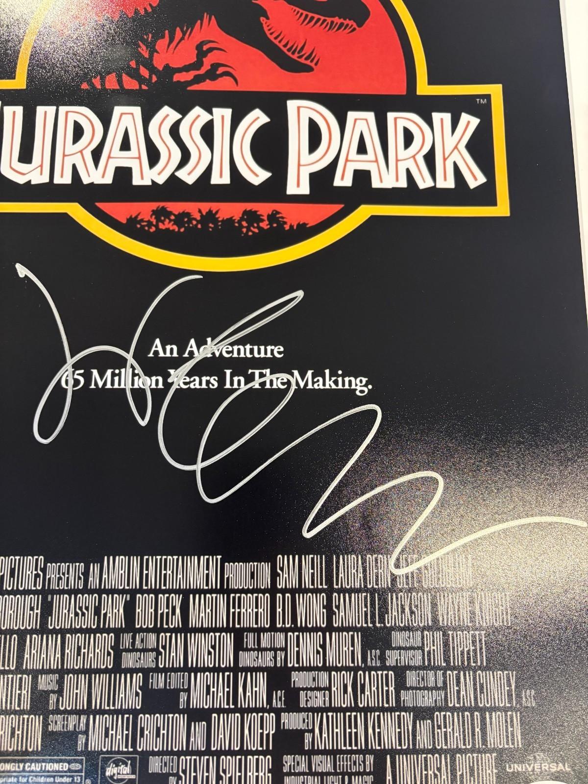 Autographed Jeff Goldblum signed 12x18 Photo Jurassic Park movie Poster JSA 2