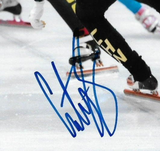 Signed Courtney Sarault 2026 Milano Olympics Speed Skating 8x10 Ph. #1 Original