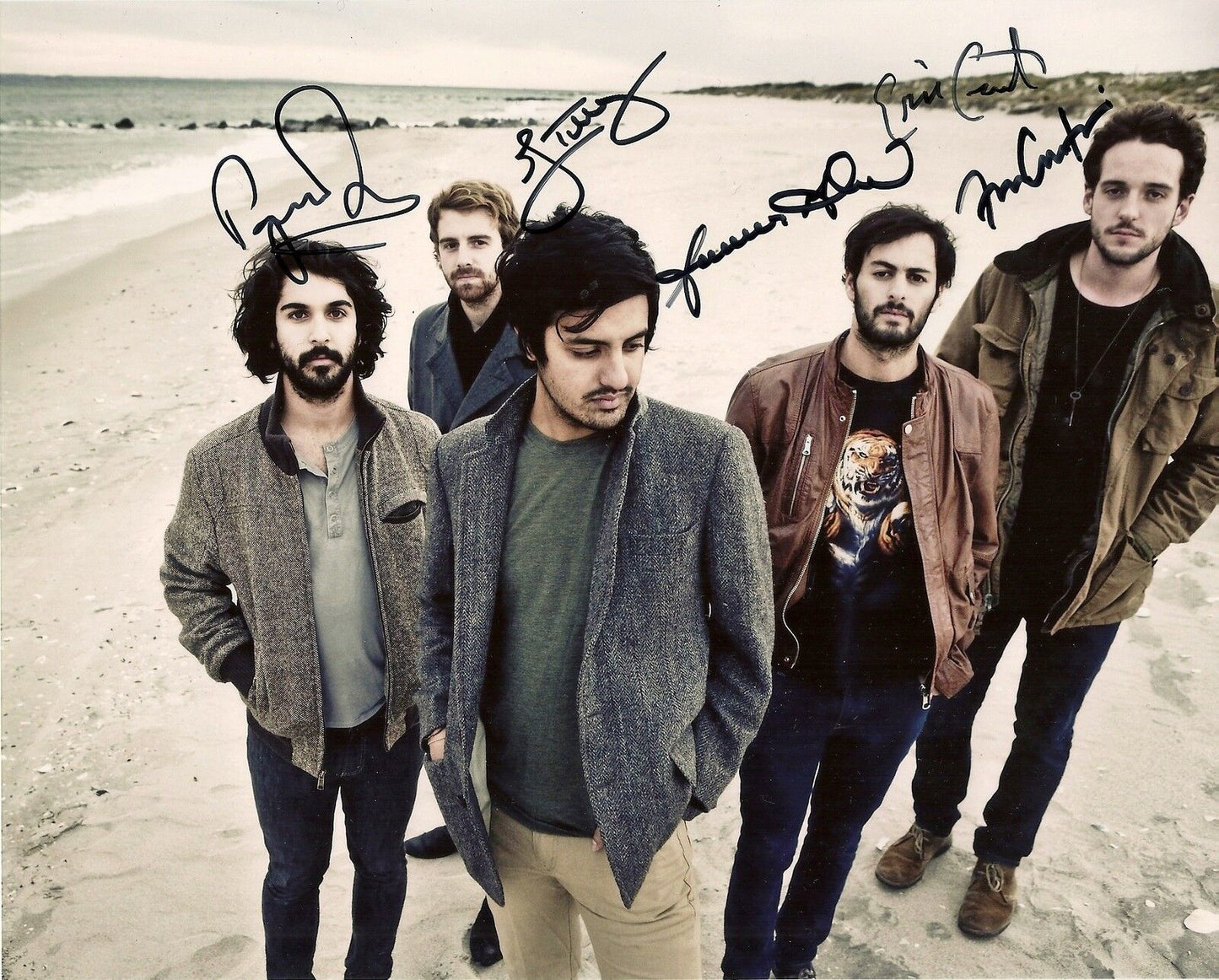 Autographed Young The Giant " Cough Syrup" "My Body" 8x10 Photo