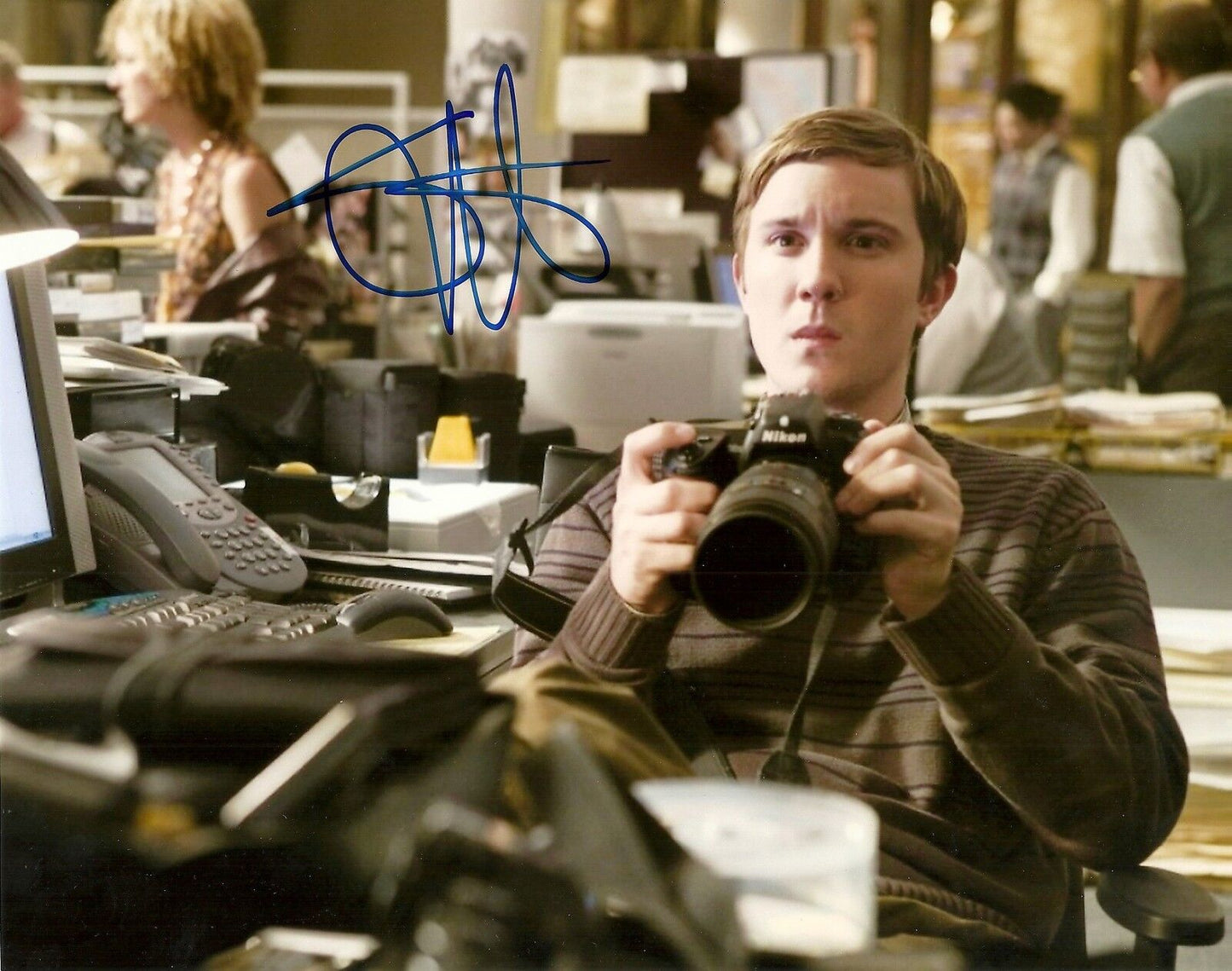 Photo originale autographiée de Sam Huntington, Être humain, Superman 8x10