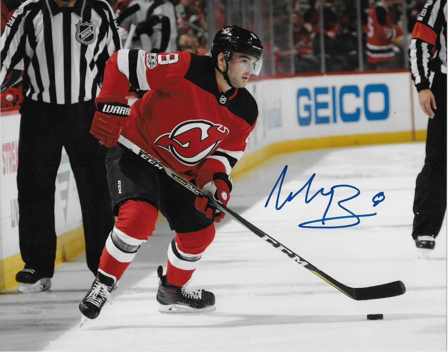 Photo originale autographiée de Will Butcher des Devils du New Jersey 8x10