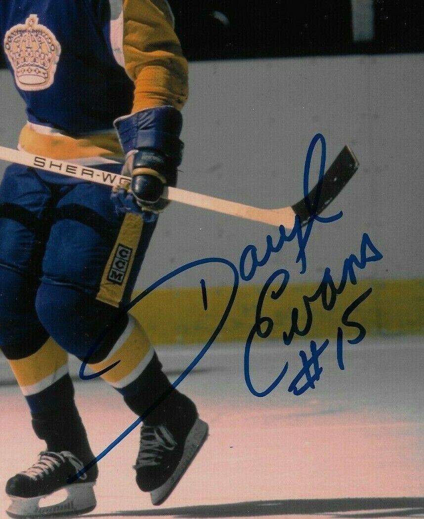 Autographed Los Angeles Kings Daryl Evans 8x10 Photo Original