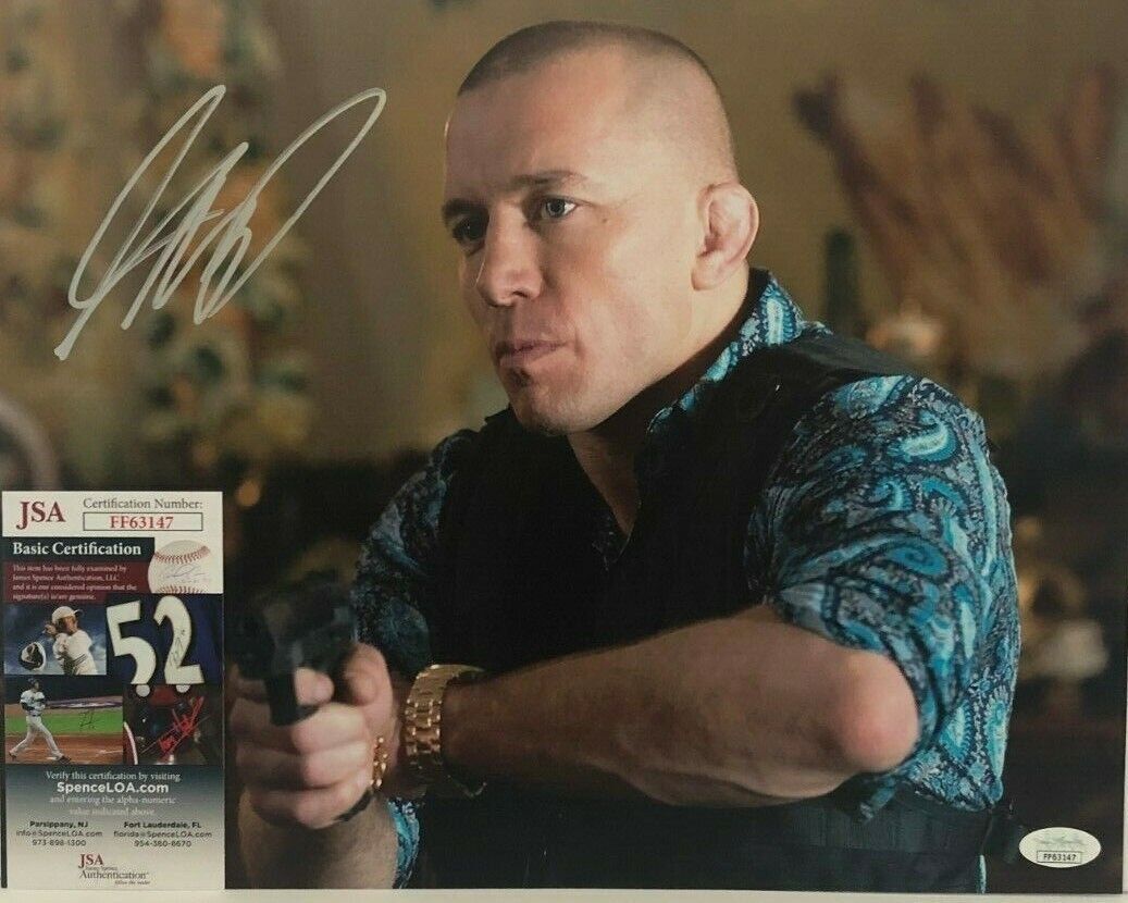 Autographed UFC George St Pierre Marvel's Captain America 11x14 w JSA Authentic