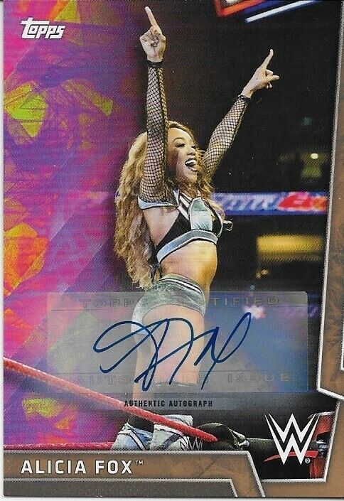 Autographed 2018 Topps Wrestling WWE Alicia Fox Insert Card 12/75