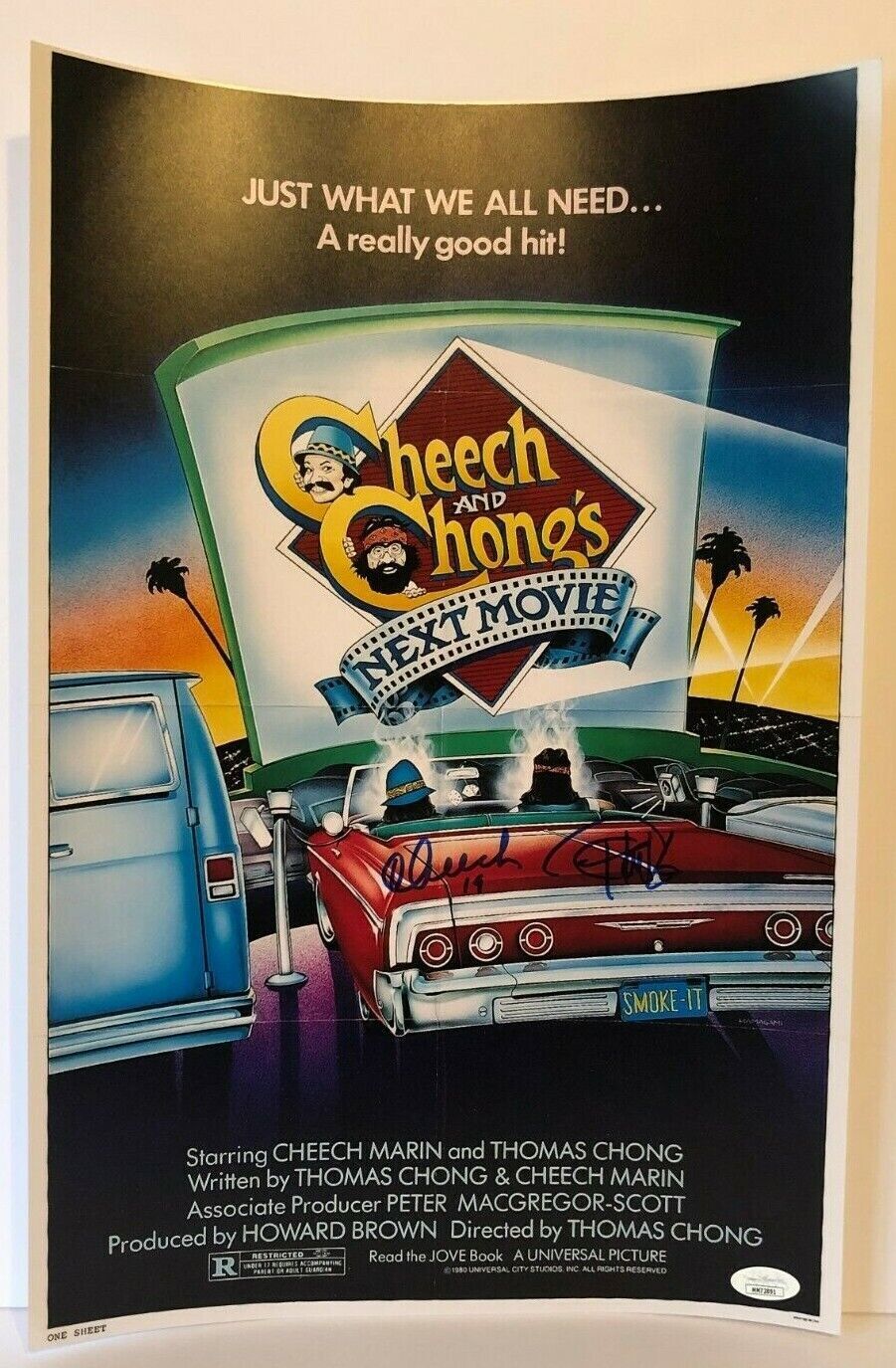 Autographed Cheech and Chong signed 12x18 Photo Next Movie Poster JSA Certified