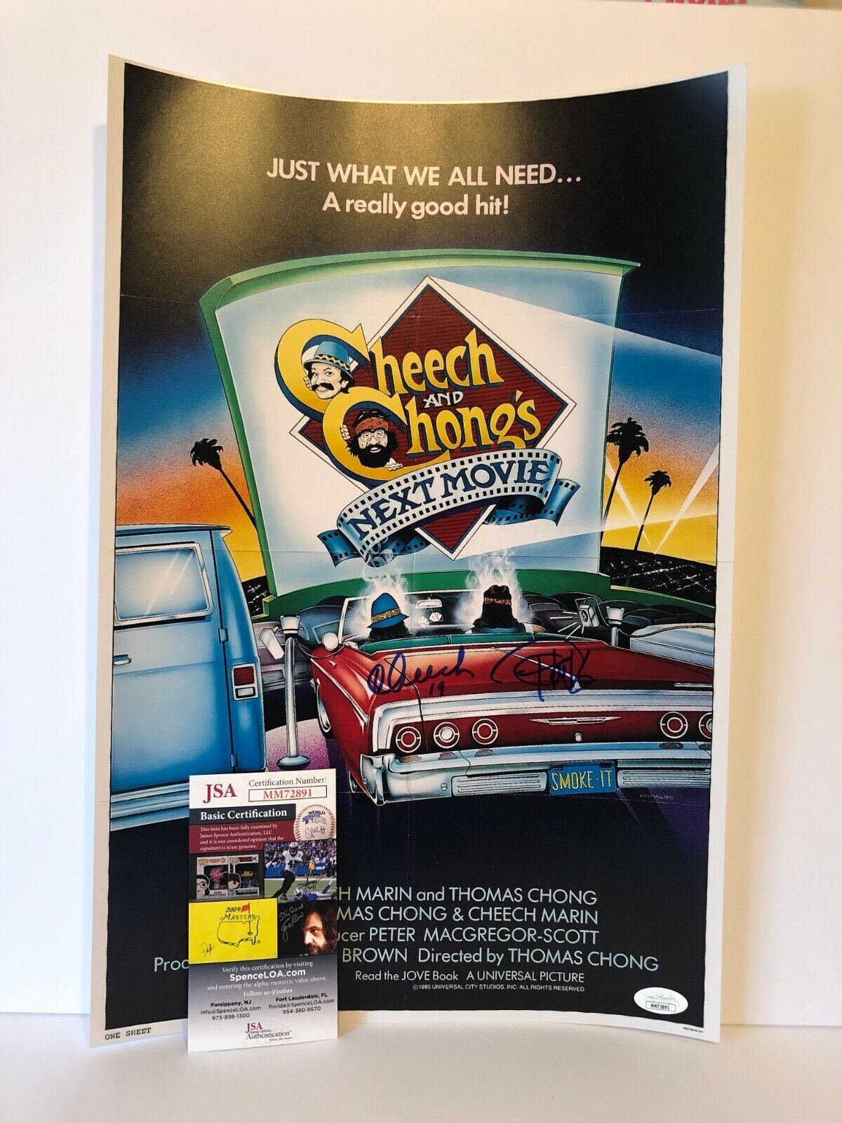 Autographed Cheech and Chong signed 12x18 Photo Next Movie Poster JSA Certified