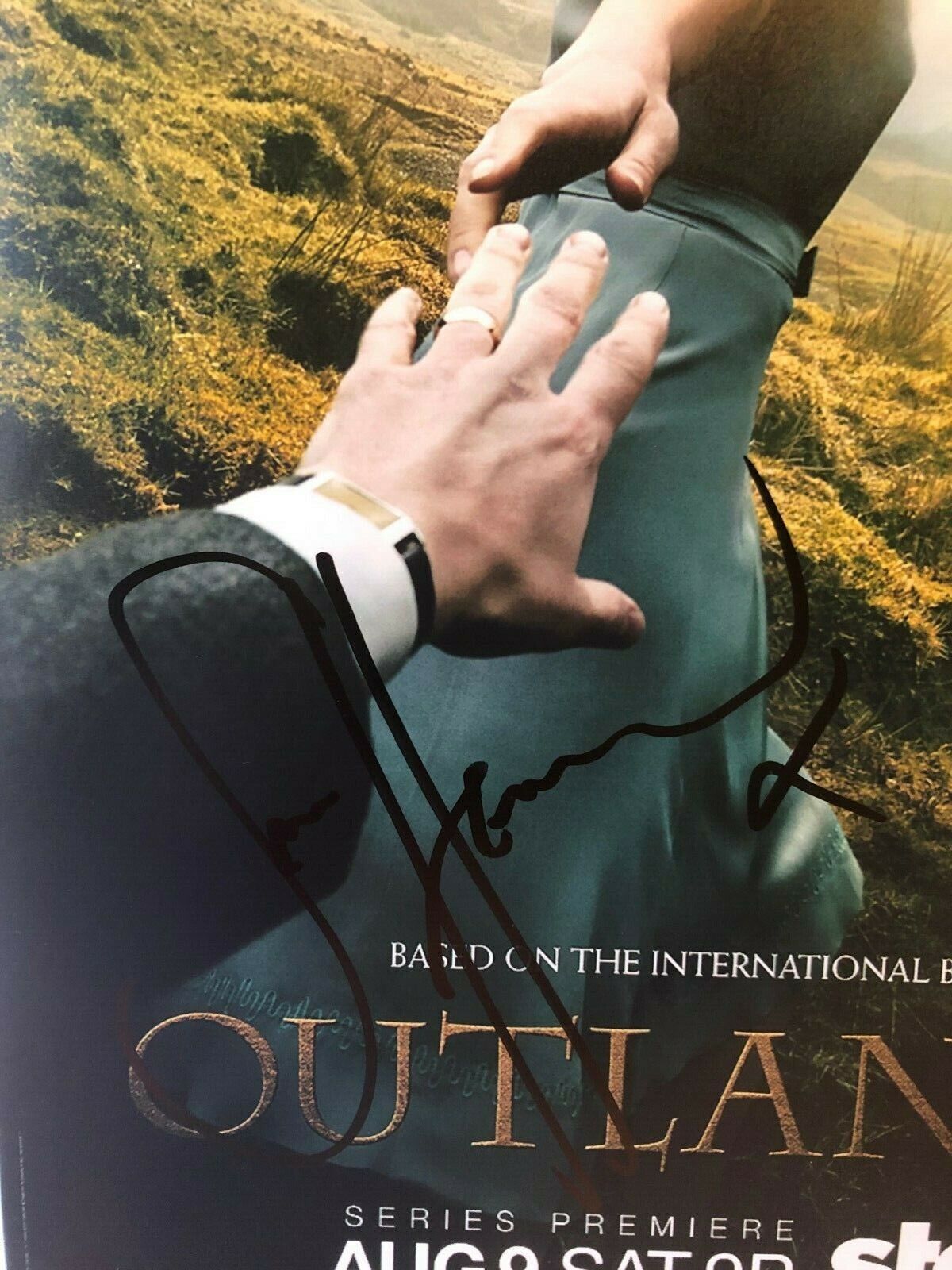 Autographed Sam Heughan signed 12x18 Photo Outlander Poster JSA
