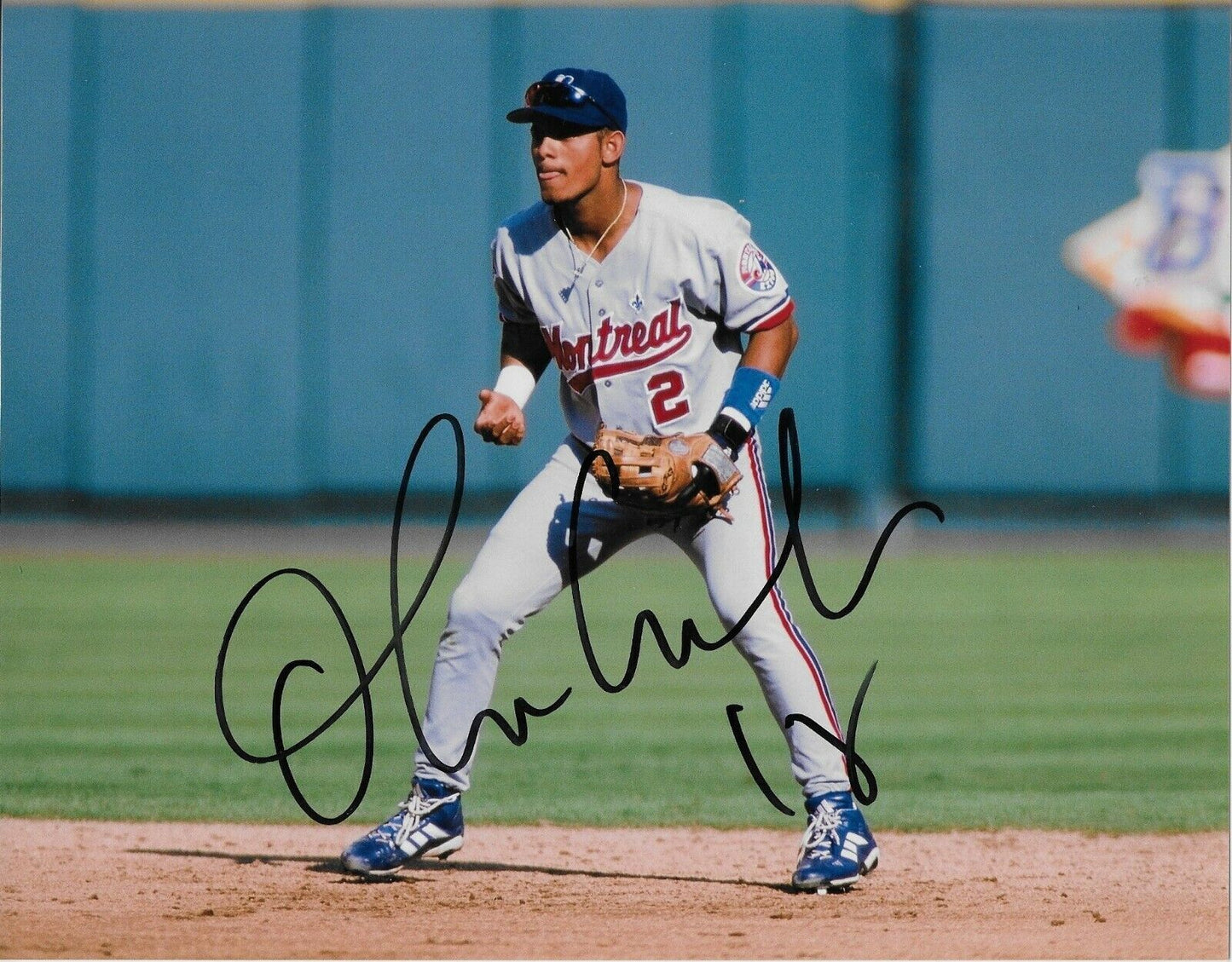Photo autographiée Orlando Cabrera des Expos de Montréal 8x10 #2 Original