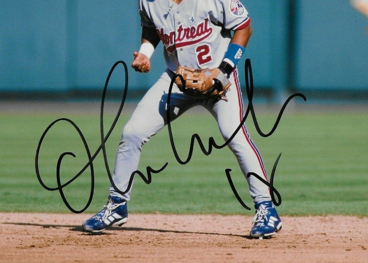 Photo autographiée Orlando Cabrera des Expos de Montréal 8x10 #2 Original