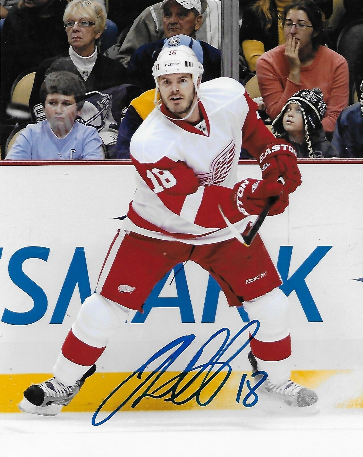 Photo autographiée de Ian White des Red Wings de Detroit 8x10 originale