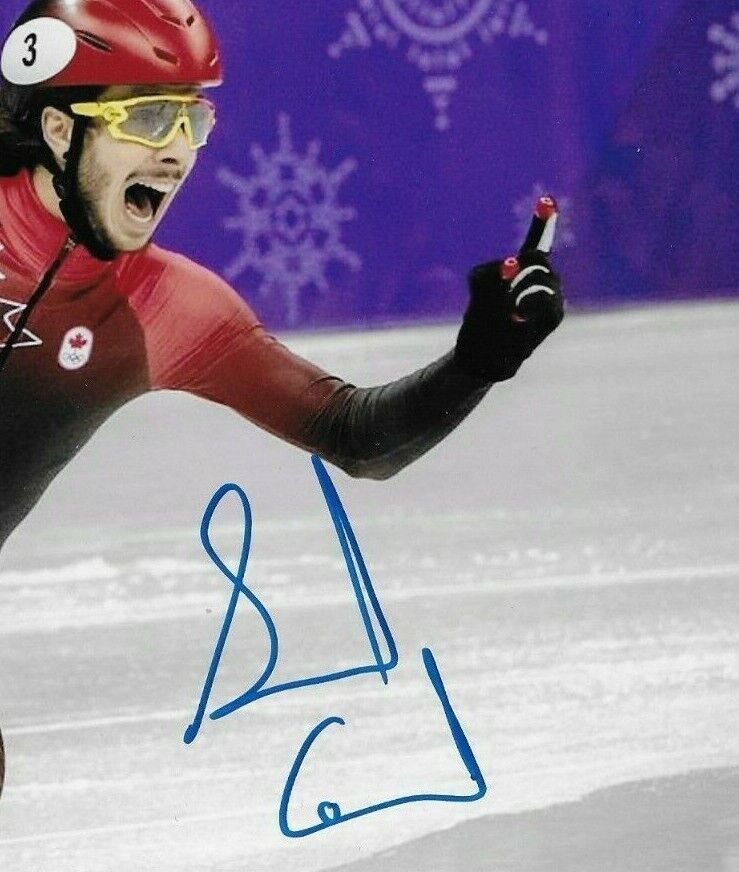 Auto. Samuel Girard Olympics Short Track Speed Skating 8x10 Photo #2 Original