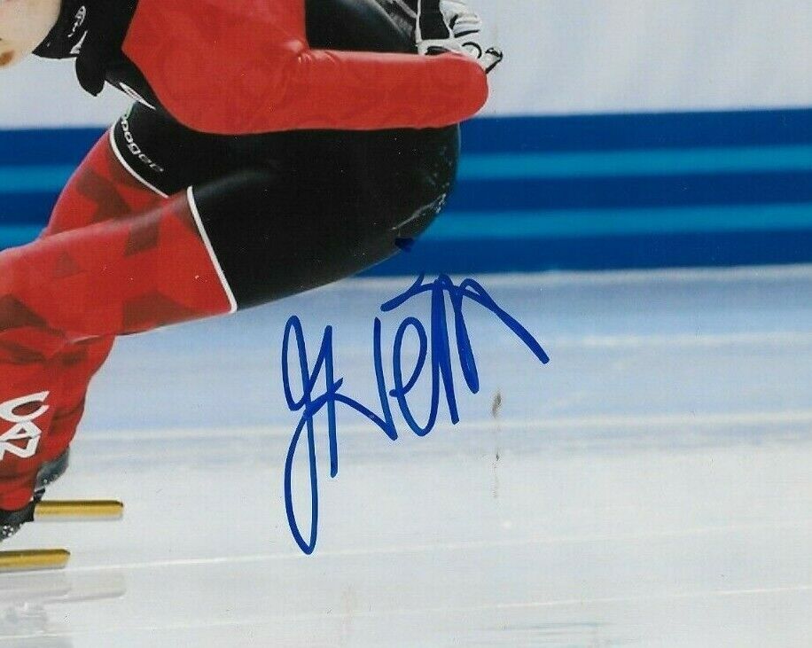 Auto. Jessica Hewitt Olympics Short Track Speed Skating 8x10 Photo Original