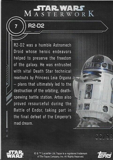 Star Wars Masterworks R2-D2 Parallèle Vert 66/99