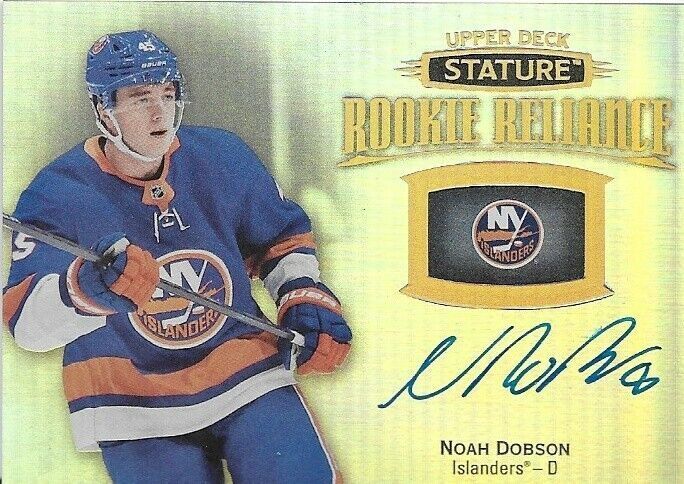 2019-20 Upper Deck Stature Noah Dobson Rookie Reliance Autographed Card