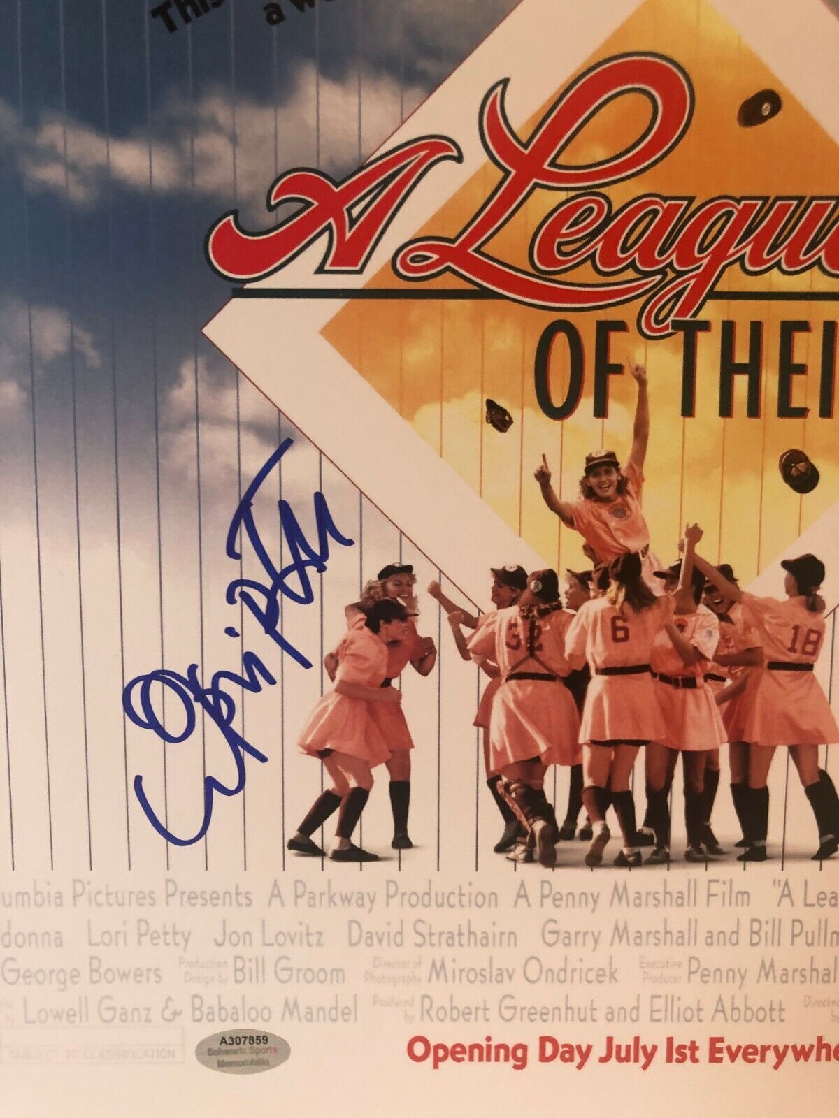 Autographié A League of Their Own signé Lori Petty 11x17 avec certificat Schwartz