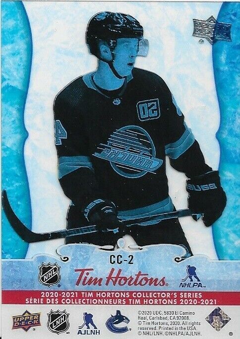 Carte d'insertion Tim Horton's Clear Cut Phenoms Elias Pettersson 2020-21