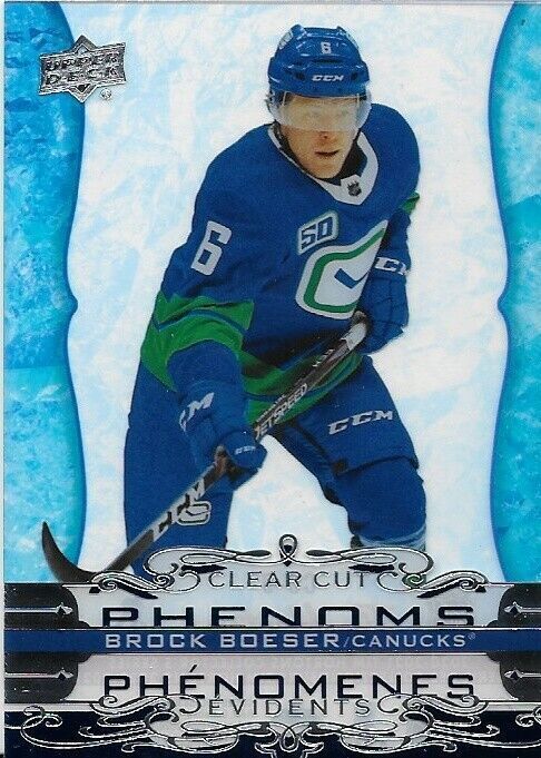 Carte d'insertion Tim Horton's Clear Cut Phenoms Brock Boeser 2020-21