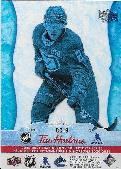 Carte d'insertion Tim Horton's Clear Cut Phenoms Brock Boeser 2020-21