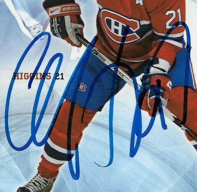 Auto. Chris Christopher Higgins Montreal Canadiens Postcard 2007-08 Original
