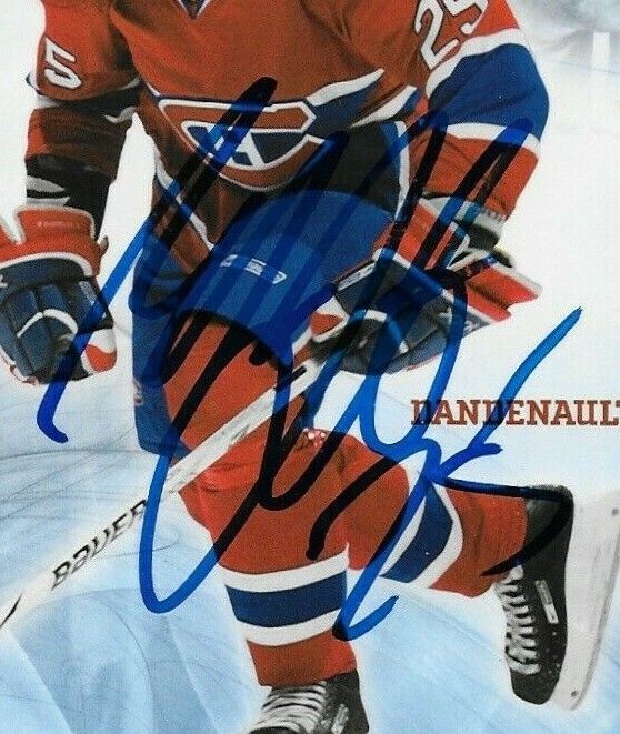 Autographed Mathieu Dandenault Montreal Canadiens Postcard 2007-08 Original