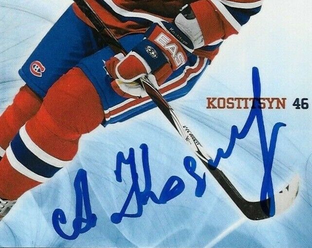 Autographed Andrei Kostitsyn Montreal Canadiens Postcard 2007-08 Original