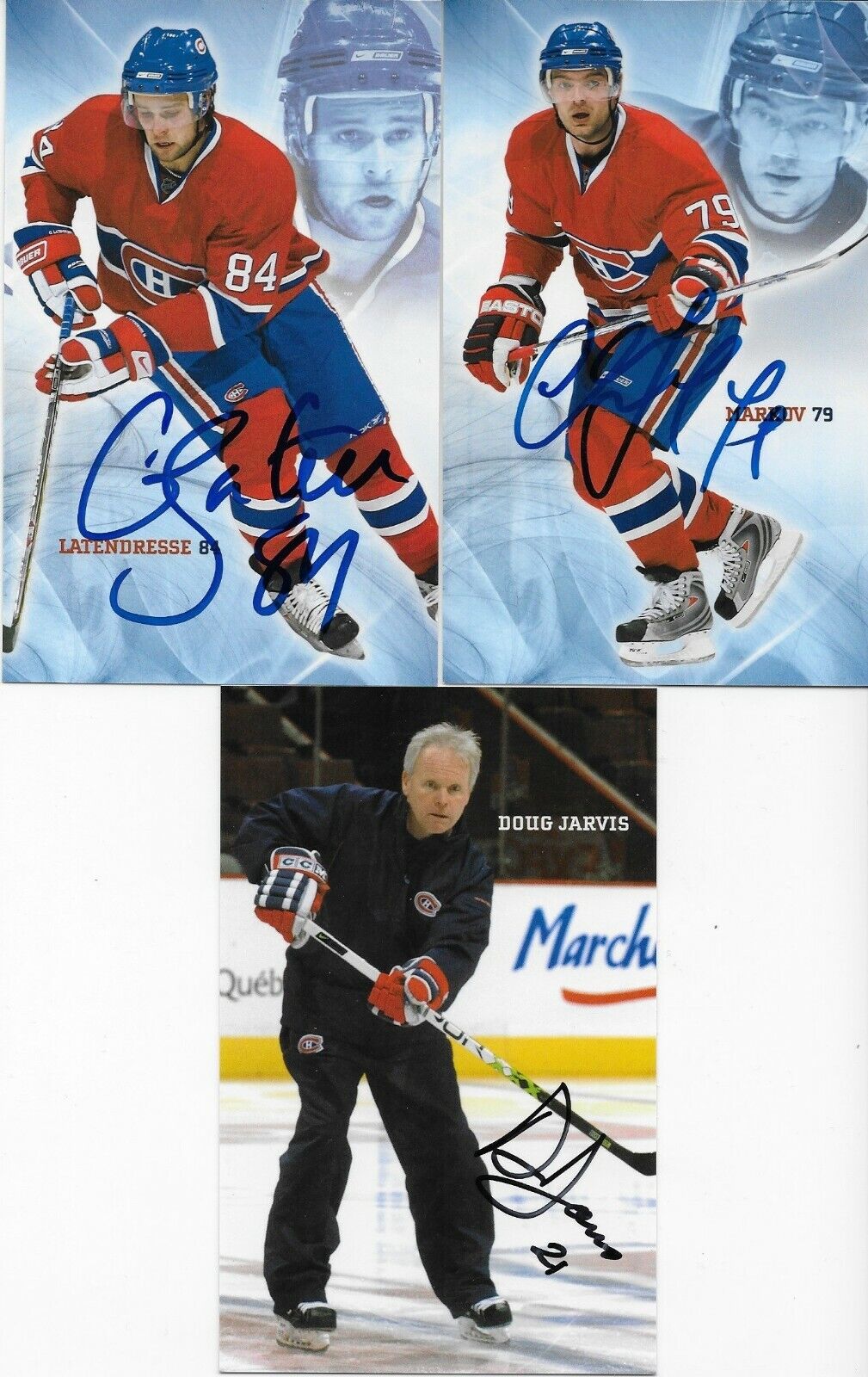 23 Autographed Price Koivu Huet Montreal Canadiens Postcard 2007-08 Original +2