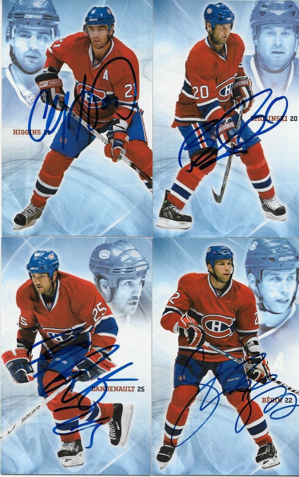 23 Autographed Price Koivu Huet Montreal Canadiens Postcard 2007-08 Original +2