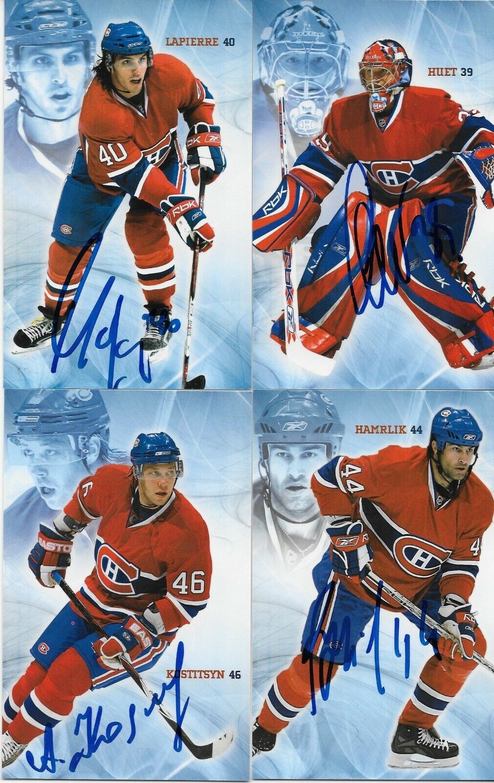 23 Autographed Price Koivu Huet Montreal Canadiens Postcard 2007-08 Original +2