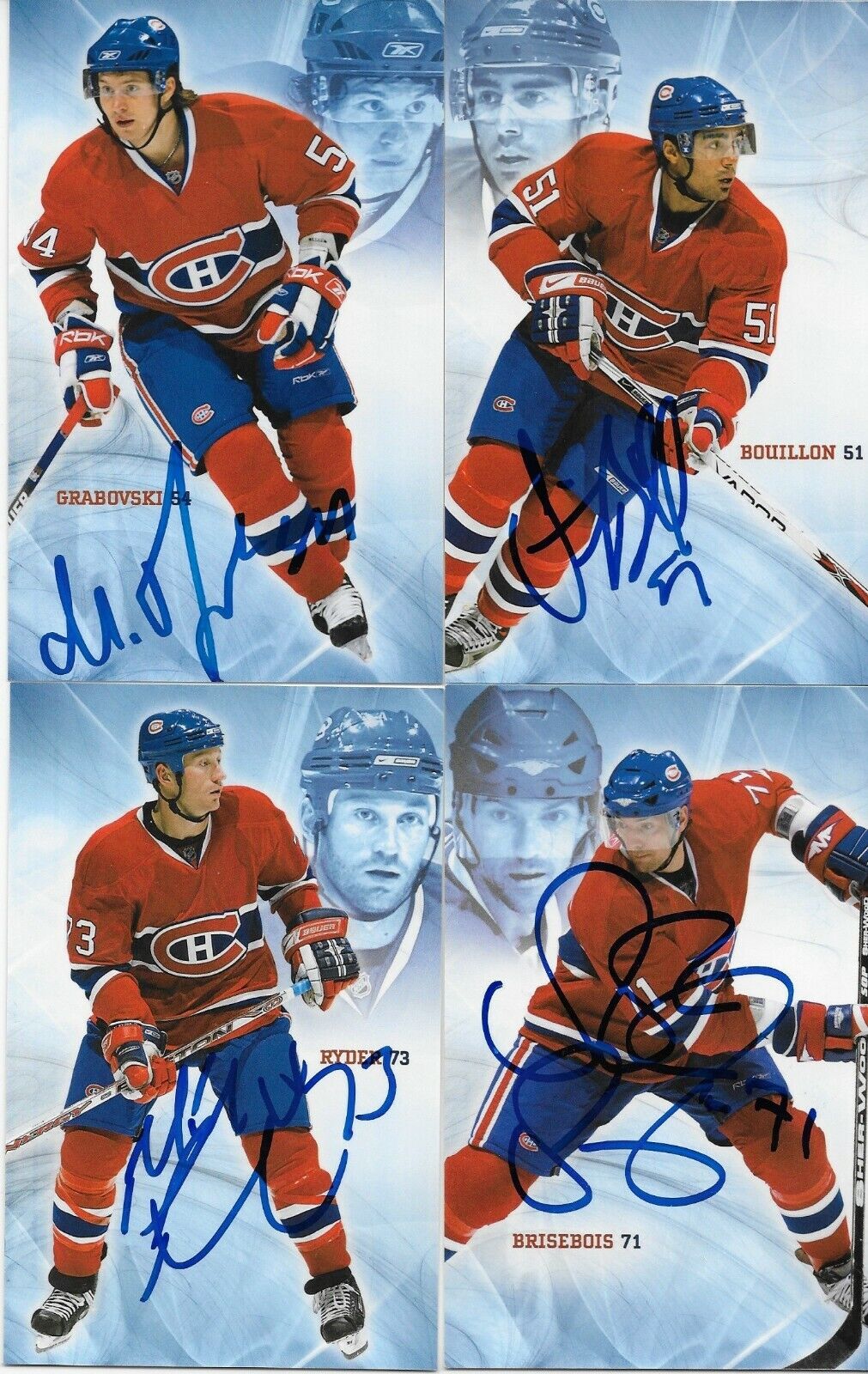 23 Autographed Price Koivu Huet Montreal Canadiens Postcard 2007-08 Original +2