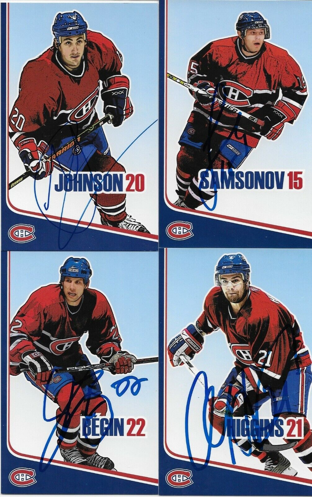 23 Autographed Price Koivu Ryder Montreal Canadiens Postcard 2006-07 Original +1