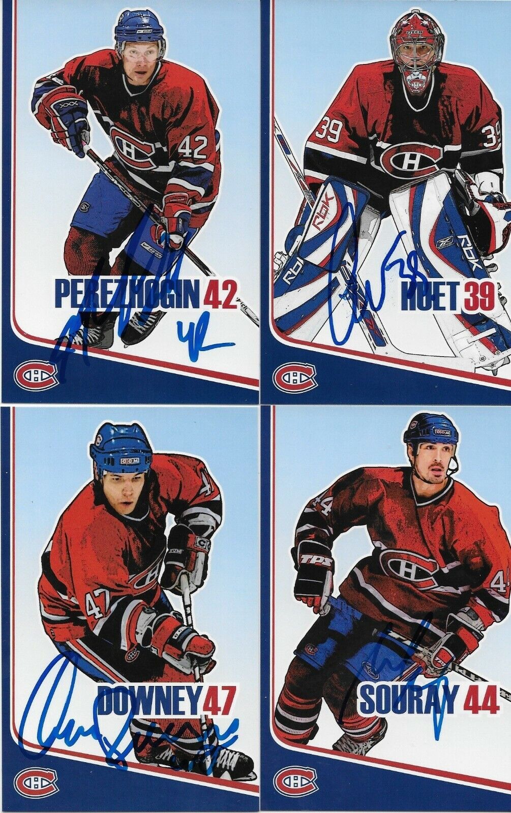 23 Autographed Price Koivu Ryder Montreal Canadiens Postcard 2006-07 Original +1
