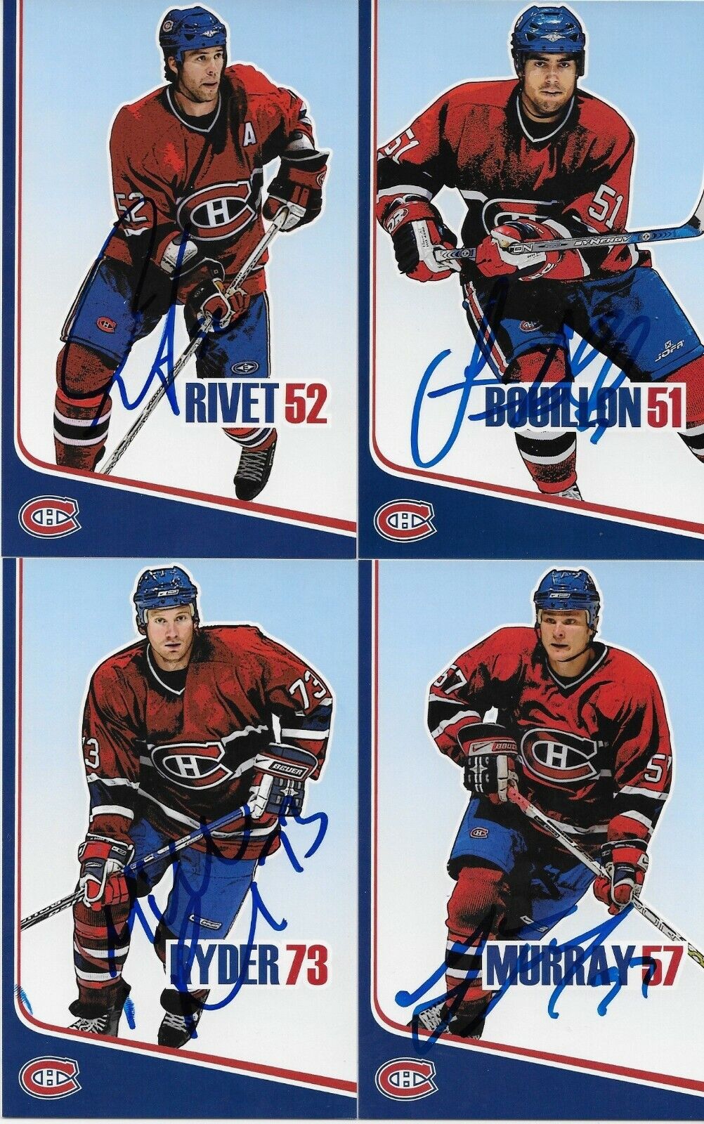 23 Autographed Price Koivu Ryder Montreal Canadiens Postcard 2006-07 Original +1