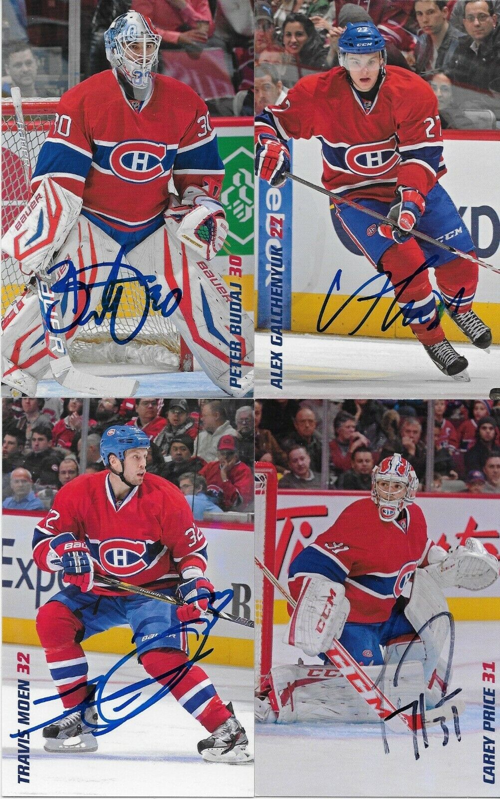 24 Autographed Price Gionta Diaz Montreal Canadiens Postcard 2012-13 Original +1