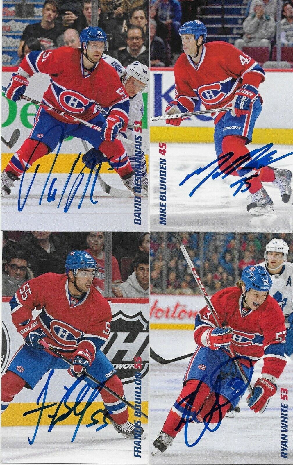 24 Autographed Price Gionta Diaz Montreal Canadiens Postcard 2012-13 Original +1