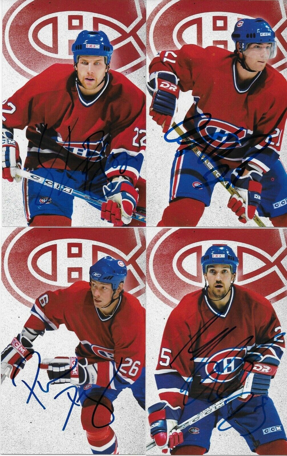 21 Auto. Koivu Zednik Huet Montreal Canadiens Postcard Set 2005-06 Original +3