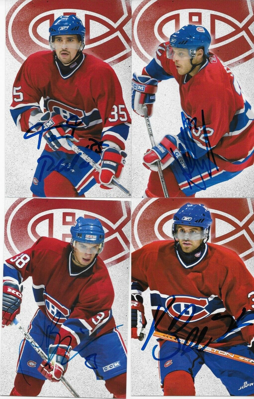 21 Auto. Koivu Zednik Huet Montreal Canadiens Postcard Set 2005-06 Original +3