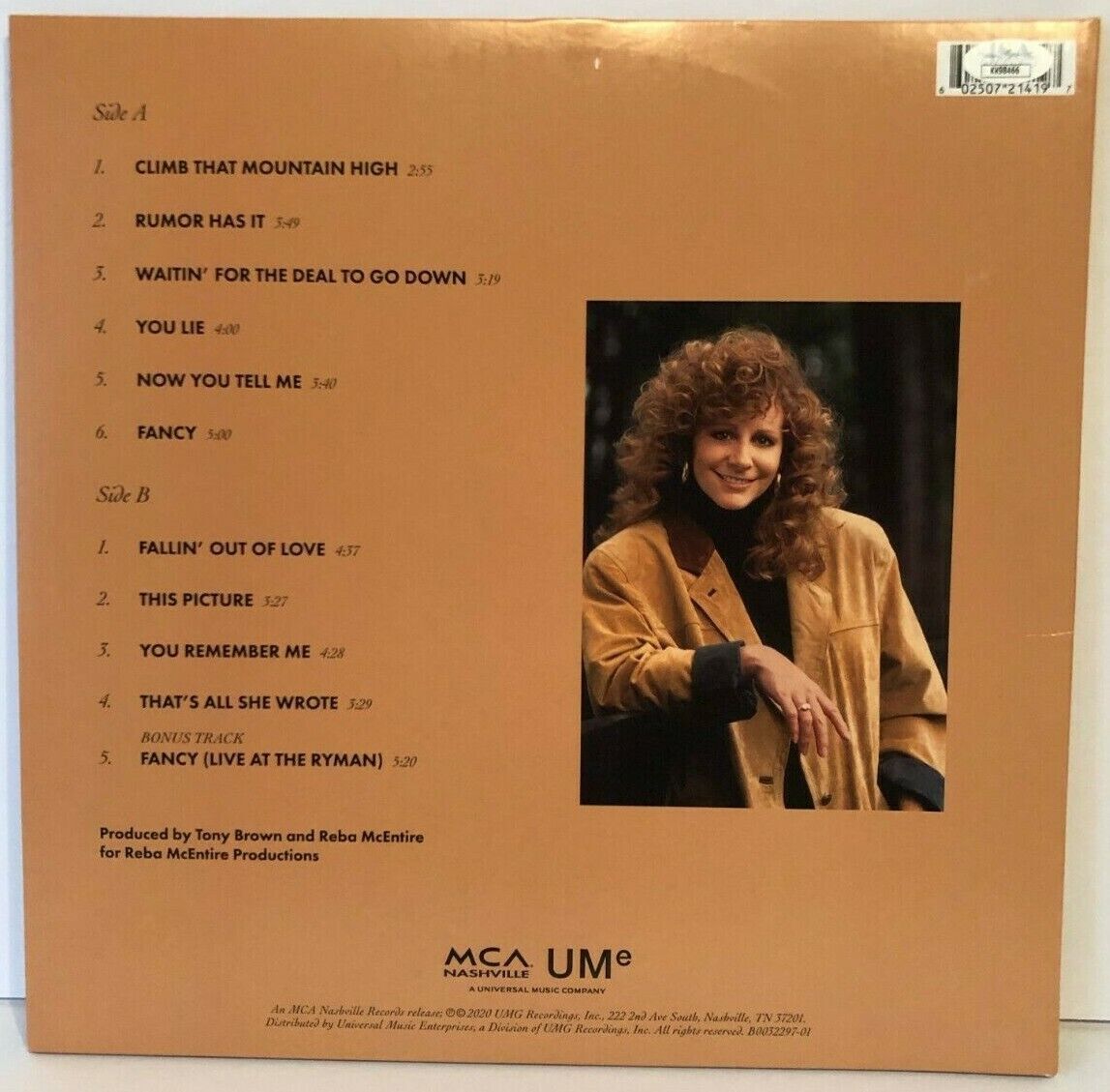 Autographed Rumor Has It Vinyl Signed by Legend Reba McEntire LP JSA cert