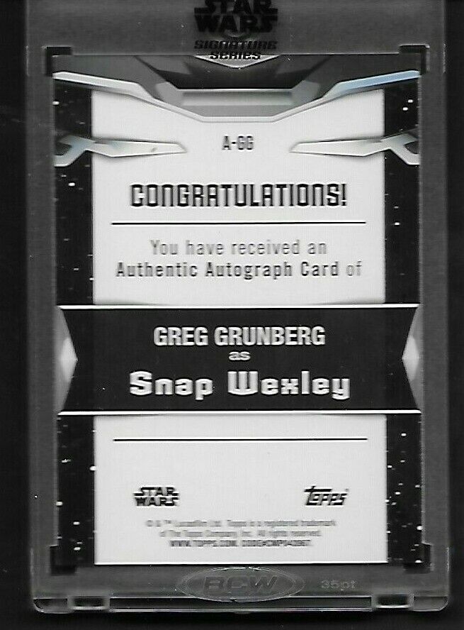 Greg Grunberg Topps 2021 Star Wars Signature Series Blue Autograph 40/50