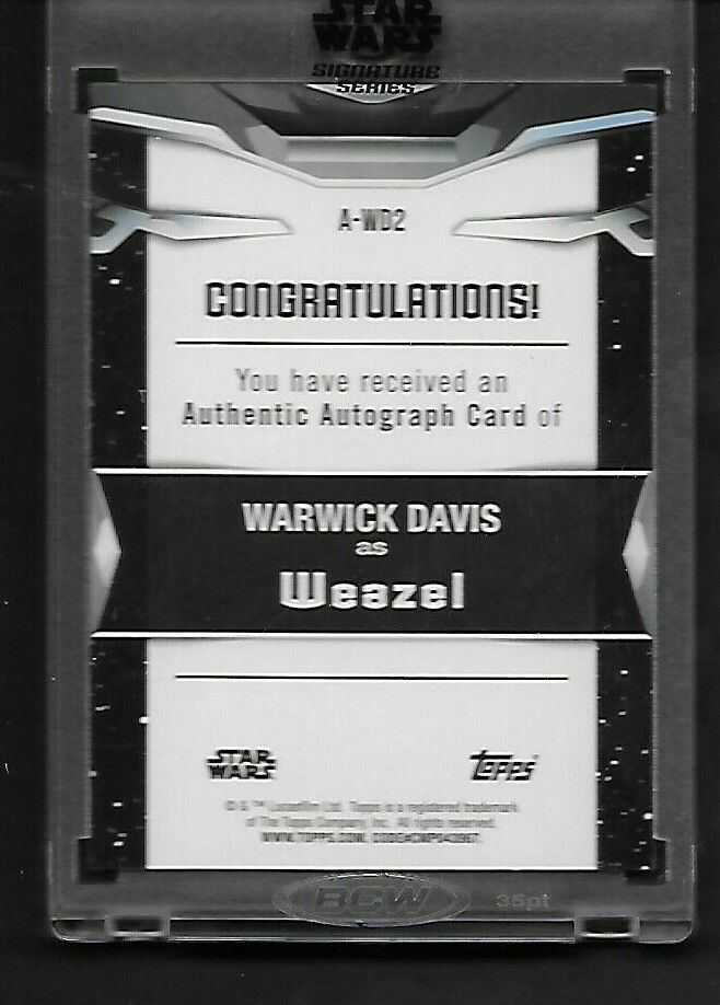 Warwick Davis Autograph Topps 2021 Star Wars Signature Series Purple 71/99