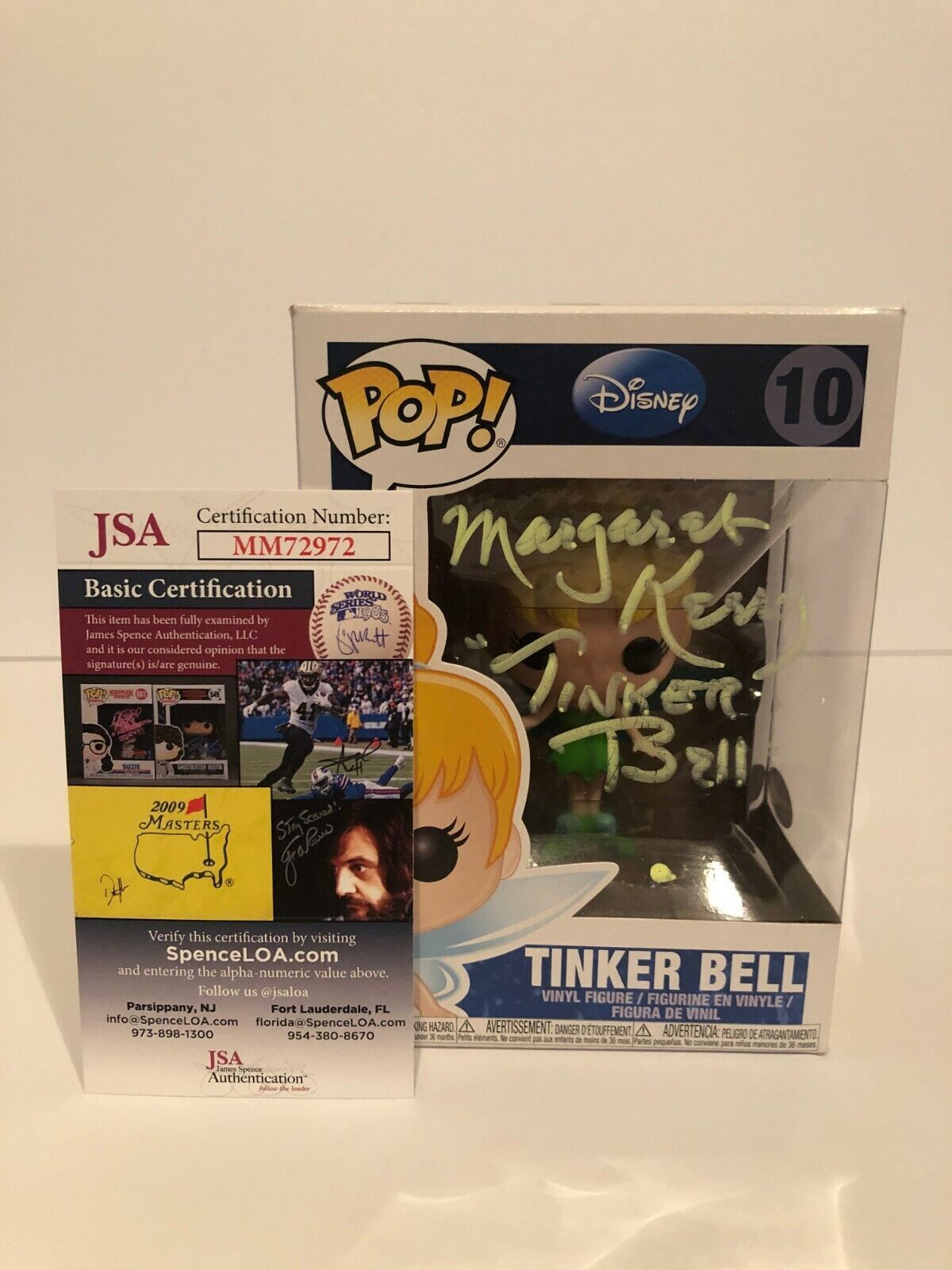 Autographed Disney's Tinkerbell Pop Funko signed by Margaret Kerry JSA