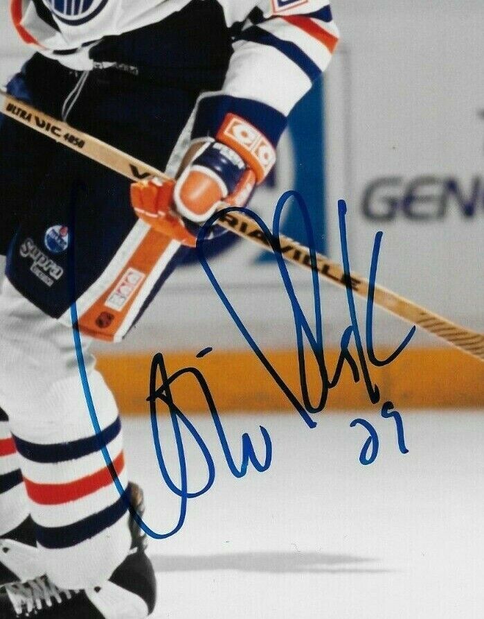 Autographed Edmonton Oilers Louie Debrusk 8x10 Photo Original