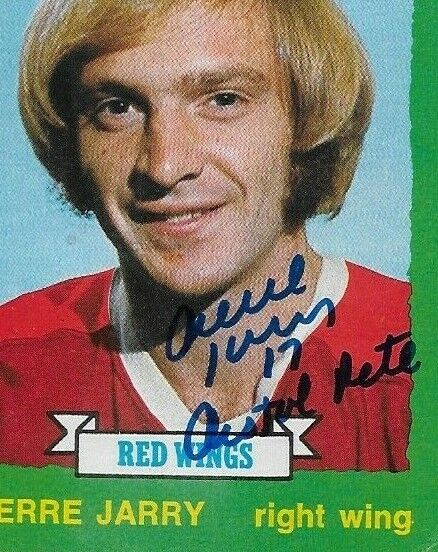 Autographed Detroit Red Wings Pierre Jarry Pistol Pete O-Pee-Chee 1973-74 Card
