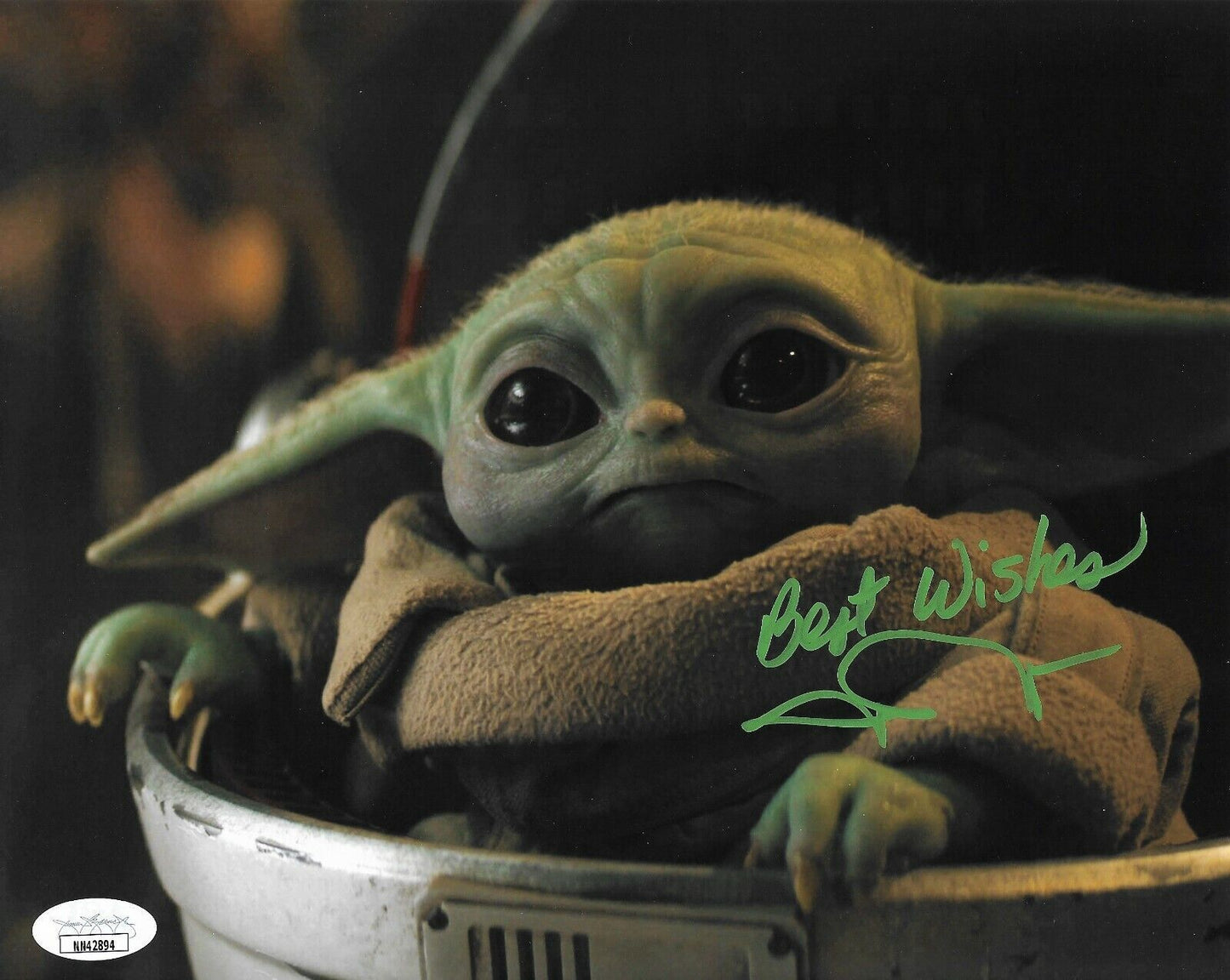 Autographed John Rosengrant signed Star Wars baby Yoda 8x10 photo JSA certified